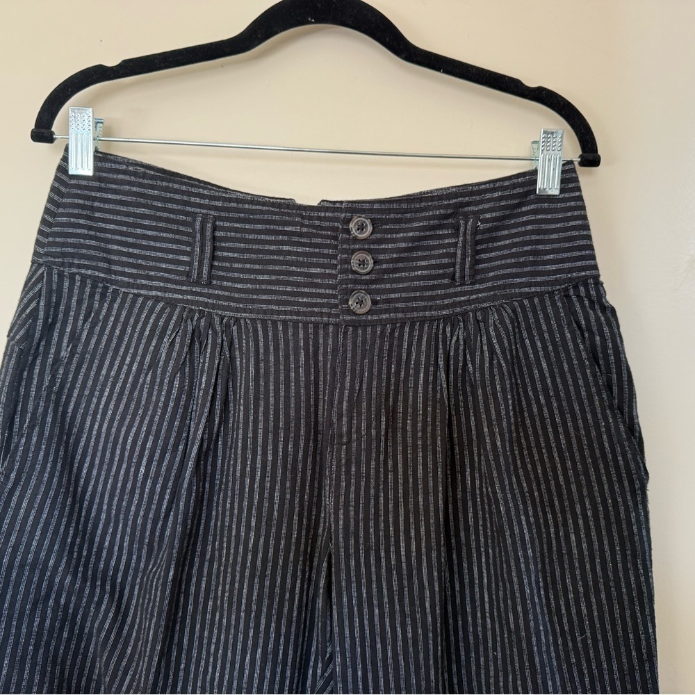 Sundance Amelia Stripe Trouser Linen Blend Pants in Size P6 - Picture 3 of 11